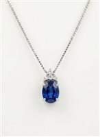 Collana Donna Oro Donna in Oro bianco Zaffiri+Diamanti LPZ12667.001